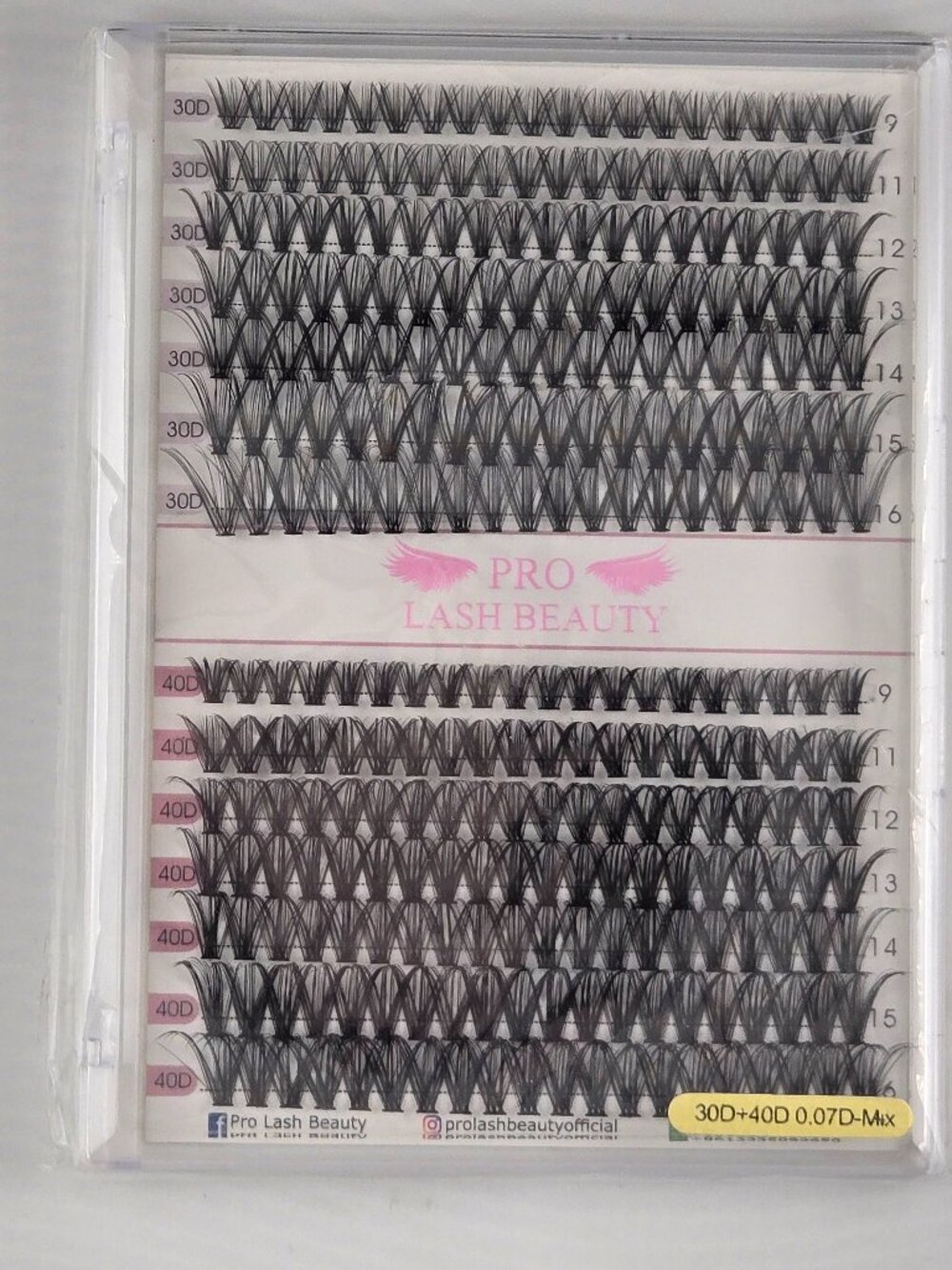 Pro Lash Beauty 300D 400D Individual Lash Clusters 9-16mm Mixed Lengths